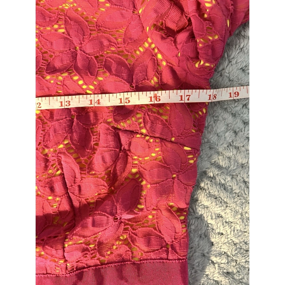 Maggy London Fuchsia Floral Lace Dress 8 Barbiecore Dopamine Decor Bright Neon‎ - Picture 8 of 9
